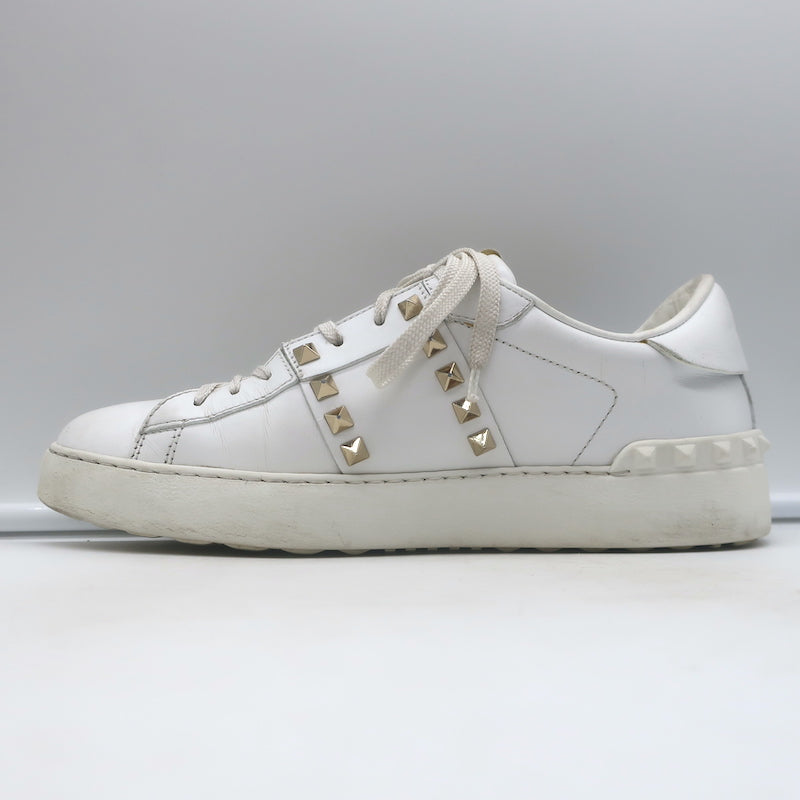 Valentino Rockstud Untitled Sneakers White Leather Size 39
