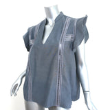 Brochu Walker Havana Top & Tiered Midi Skirt Set Washed Chambray Size Medium