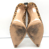 Gianvito Rossi 85 Leopard Print Calf Hair Pumps Size 39 Pointed Toe Heels