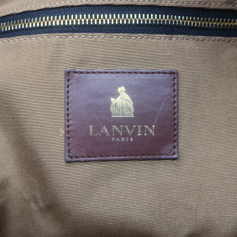 Lanvin Miss Sartorial Tote Dark Brown Suede Large Shoulder Bag
