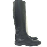 Burberry Riding Boots Black Leather with Nova Check Cover Size 40