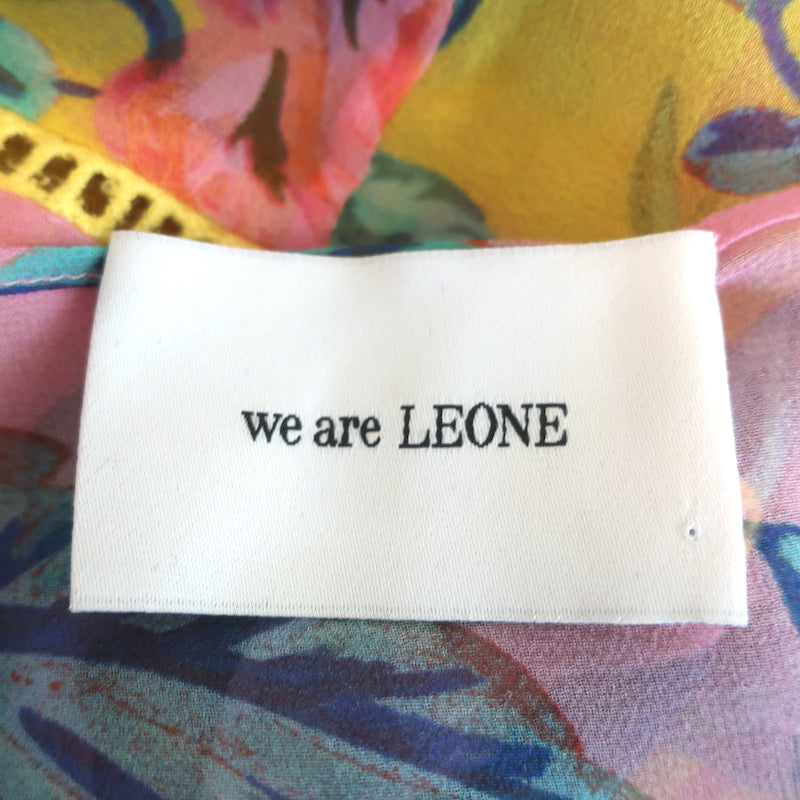 We Are Leone Cover-Up Robe Pink Floral Print Silk Chiffon Size Extra Small/Small