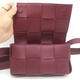 Bottega Veneta Cassette Belt Bag Bordeaux Maxi Intrecciato Leather