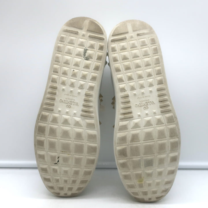 Valentino Rockstud Untitled Sneakers White Leather Size 39