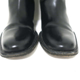 Burberry Riding Boots Black Leather with Nova Check Cover Size 40