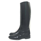 Burberry Riding Boots Black Leather with Nova Check Cover Size 40