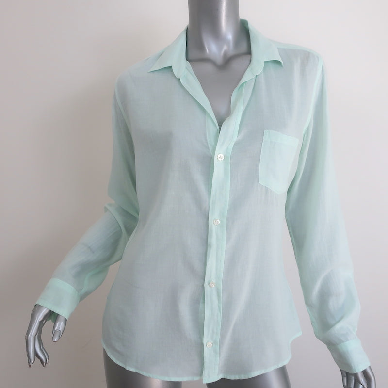 Frank & Eileen Barry Button-Up Shirt Mint Cotton Size Medium Long Slee Celebrity Owned Frank & Eileen Barry Button-Up Shirt Mint Cotton Size Medium Long Slee Celebrity Owned