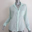 Frank & Eileen Barry Button-Up Shirt Mint Cotton Size Medium Long Sleeve Top