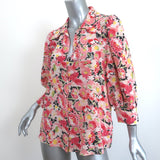 Stella McCartney Blouse Reese Pink Watercolor Floral Print Silk Size 40