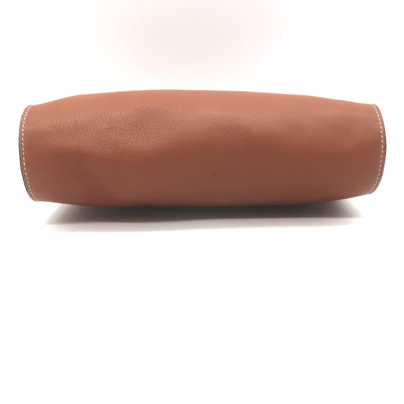 Hermes 2006 Karo GM Pouch Gold Swift Leather Cosmetic Bag Palladium Hardware
