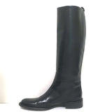 Burberry Riding Boots Black Leather with Nova Check Cover Size 40