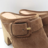 Veronica Beard Dacey Platform Clogs Brown Suede Size 10 Heeled Mules