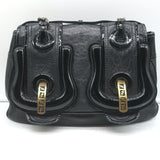 Fendi B Bag Black Patent-Trimmed Leather Chain Strap Small Shoulder Bag