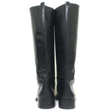 Burberry Riding Boots Black Leather with Nova Check Cover Size 40