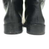 Burberry Riding Boots Black Leather with Nova Check Cover Size 40