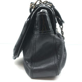 Fendi B Bag Black Patent-Trimmed Leather Chain Strap Small Shoulder Bag