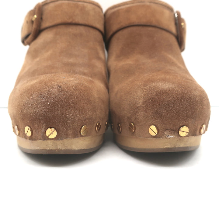Veronica Beard Dacey Platform Clogs Brown Suede Size 10 Heeled Mules