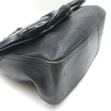 Fendi B Bag Black Patent-Trimmed Leather Chain Strap Small Shoulder Bag