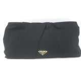 Prada Raso Rosette Clutch Black Satin