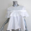 Jonathan Simkhai Faux Pearl-Embellished Ruffle Top White Cotton Size Small