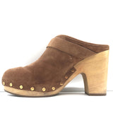 Veronica Beard Dacey Platform Clogs Brown Suede Size 10 Heeled Mules