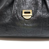 Fendi B Bag Black Patent-Trimmed Leather Chain Strap Small Shoulder Bag