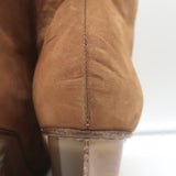 Maison Martin Margiela Lucite-Wedge Ankle Boots Camel Suede Size 37.5