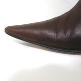 Christian Lacroix Knee High Pointed Toe Boots Dark Brown Leather Size 37.5