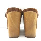 Veronica Beard Dacey Platform Clogs Brown Suede Size 10 Heeled Mules