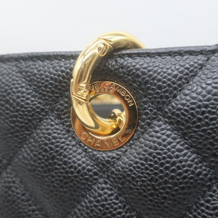 Chanel 2010 Grand Shopping GST Tote Black Caviar Quilted Leather NEW