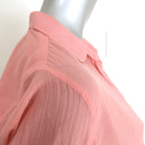 Frank & Eileen Barry Button-Up Shirt Pink Cotton Size Medium Long Sleeve Top
