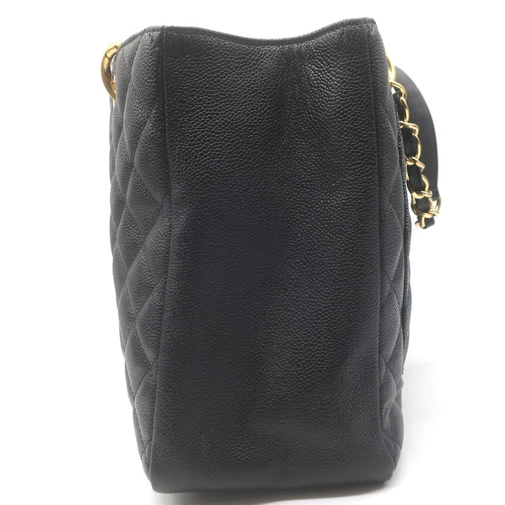 Chanel 2010 Grand Shopping GST Tote Black Caviar Quilted Leather NEW