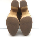 Veronica Beard Dacey Platform Clogs Brown Suede Size 10 Heeled Mules