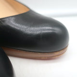 Christian Louboutin New Simple Wood-Platform Pumps Black Leather Size 37.5