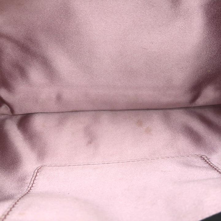 Prada Raso Rosette Clutch Black Satin