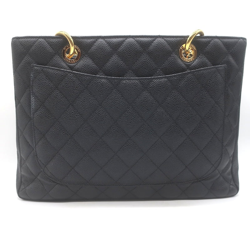 Chanel 2010 Grand Shopping GST Tote Black Caviar Quilted Leather NEW