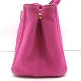 Prada Canapa Logo Tote Pink Canvas Small Shoulder Bag