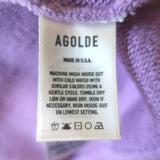 AGOLDE 3/4 Sleeve Sweatshirt Thora Lavender Cotton Size Large Crewneck Pullover