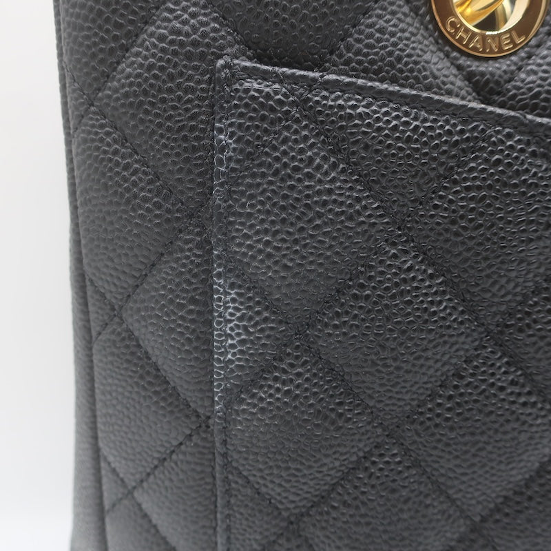 Chanel 2010 Grand Shopping GST Tote Black Caviar Quilted Leather NEW