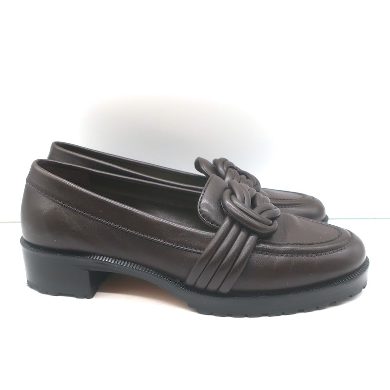 Alexandre Birman Vicky Loafers Dark Brown Leather Size 38.5