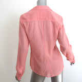 Frank & Eileen Barry Button-Up Shirt Pink Cotton Size Medium Long Sleeve Top