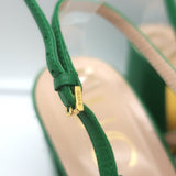 Gucci Horsebit Slingback Pumps Green Leather Size 41