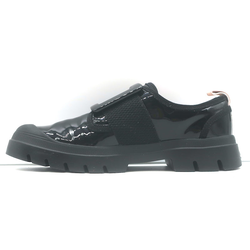 Roger Vivier Viv Desert Buckled Sneakers Black Patent Leather Size 38