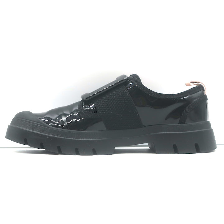 Roger Vivier Viv Desert Buckled Sneakers Black Patent Leather Size 38