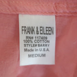 Frank & Eileen Barry Button-Up Shirt Pink Cotton Size Medium Long Sleeve Top