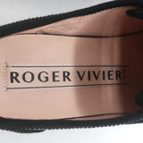 Roger Vivier Viv Desert Buckled Sneakers Black Patent Leather Size 38
