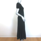 Maje Roxou Cutout Ribbed Knit Midi Dress Black Size 36