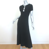 Maje Roxou Cutout Ribbed Knit Midi Dress Black Size 36