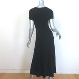 Maje Roxou Cutout Ribbed Knit Midi Dress Black Size 36