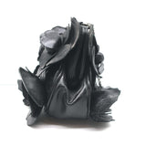 Anne Fontaine Flower Clutch Cherie Black Leather Small Chain Strap Bag